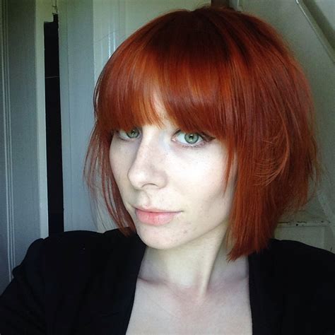 Copper Hair Bob With Full Fringe Rote Haare Haare