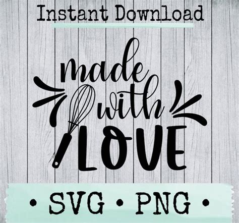 Made With Love Svg For Cricut Users Kitchen Utensils Svg For Etsy