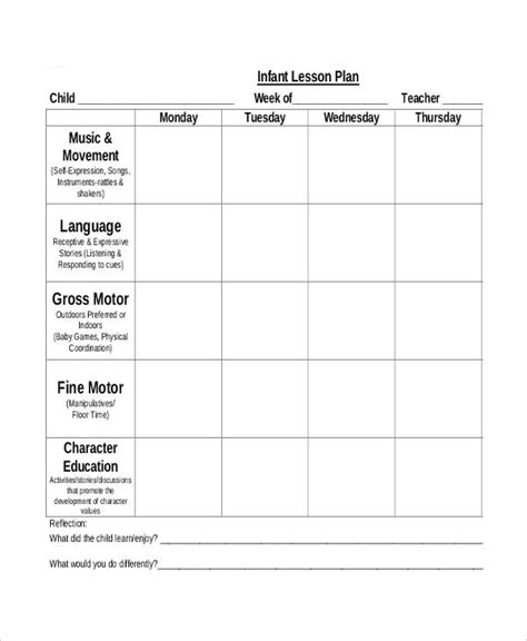 11 Printable Preschool Lesson Plan Templates Free Pdf Word Format