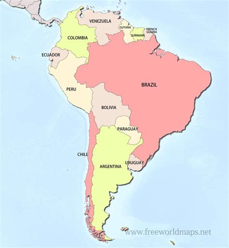South America Map With Countries And Capitals Map