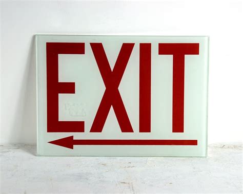 Vintage Glass Exit Sign By Havenvintage On Etsy