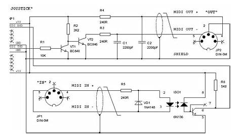 midi to usb cable circuit diagram
