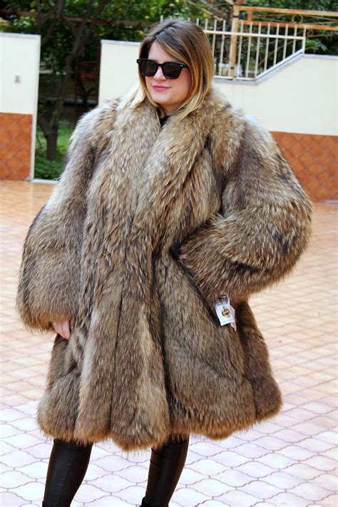 Raccoon Fur Coat Fox Pelz Fuchsjacke Fourrure Renard Pelliccia Murmasky Mexa Ebay Coat Fur