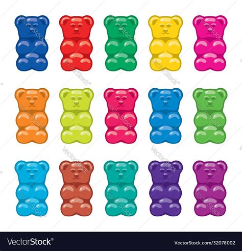 Gummy Bear Candies Vector Image On Vectorstock Gummy Bears Gummies Candy Images