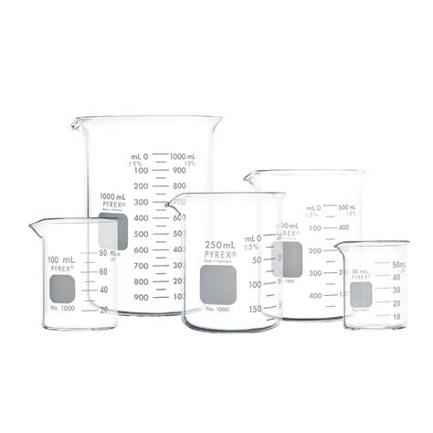 Pyrex Assortment Pack Of Griffin Low Form Beakers Graduated Quality