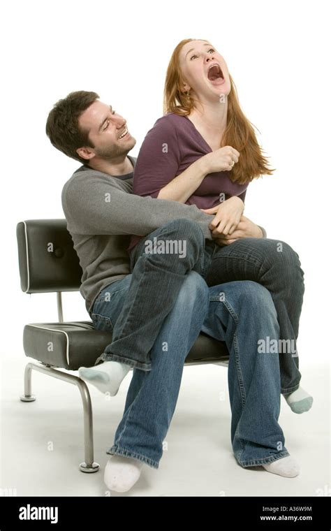 Woman Squeals With Delight As The Boyfriend Whose Lap She S Sitting