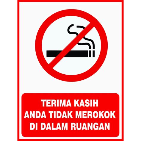 Jual Stiker Terima Kasih Anda Tidak Merokok Dalam Ruangan Shopee Indonesia