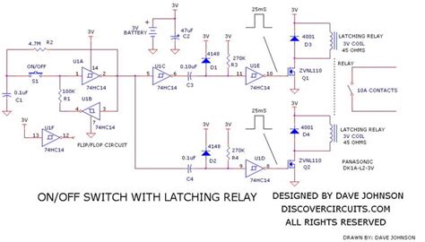 Latching Relay Onoff Switch Circuit My Electronic