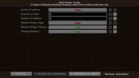 Mod Multi Hotbar 1102 1122 Minecraft France