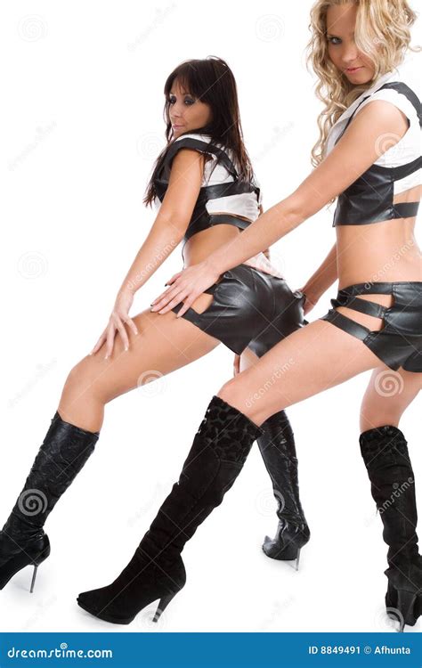 two beautiful girls dance dance stock image image of isolated glamour 8849491
