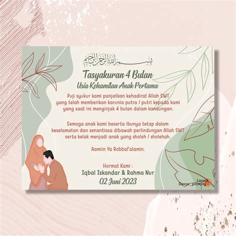 Jual Stiker Tasyakuran Kehamilan Bulan Kartu Tasyakuran Bulanan Kehamilan Indonesia