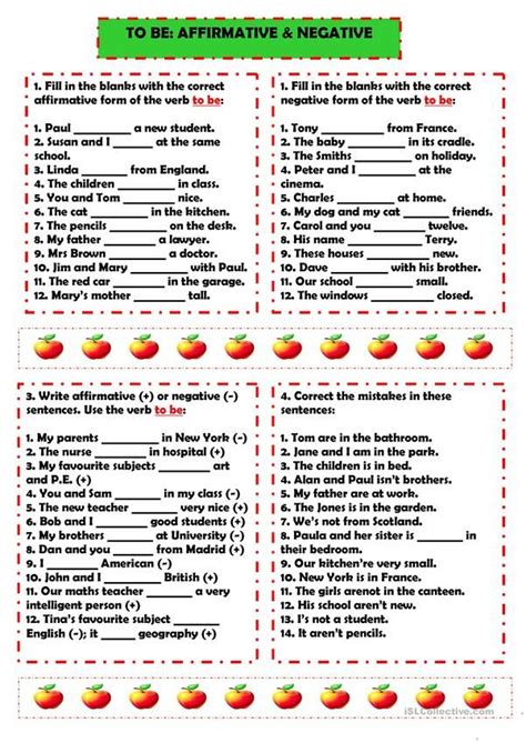 Affirmative And Negative Words In Spanish Worksheet