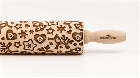 REINDEERS CHRISTMAS MIX pattern, Rolling Pin, Engraved Rolling, Rolling Pin, Embossed rolling 