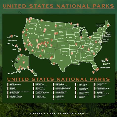 Us National Parks Map X Print Best Maps Ever Printable National Parks Map X Poster Us