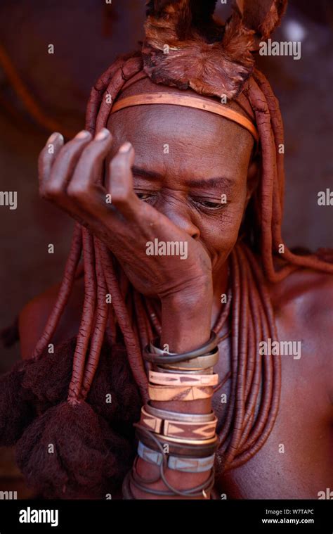 Himba Woman Snorting Snuff Tobacco Kaokoland Namibia September 2013