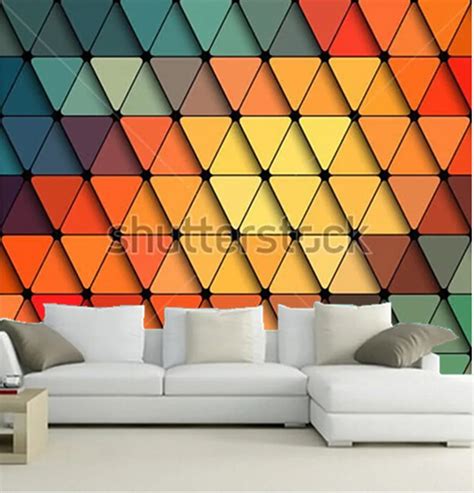Custom 3d Large Muralsvector Geometric Pattern Background Papel De
