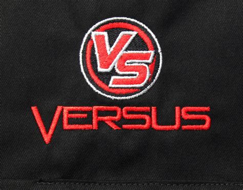 Versus Embroidered Logo | Embroidery companies, Custom logos, Retail logos