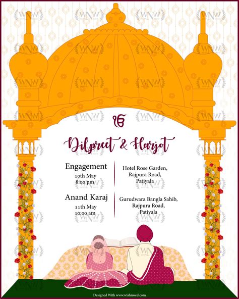 Sikh Wedding Invite Sikh Wedding Card Sikh Wedding Invitation Sikh