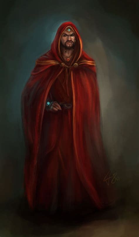 Red Wizard Character Portraits Fantasy Wizard Character Art