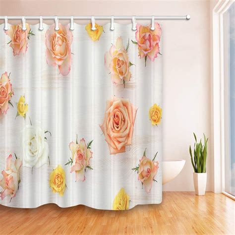 Artjia Flowers Decor Colourful Pink Yellow White Rose Polyester Fabric