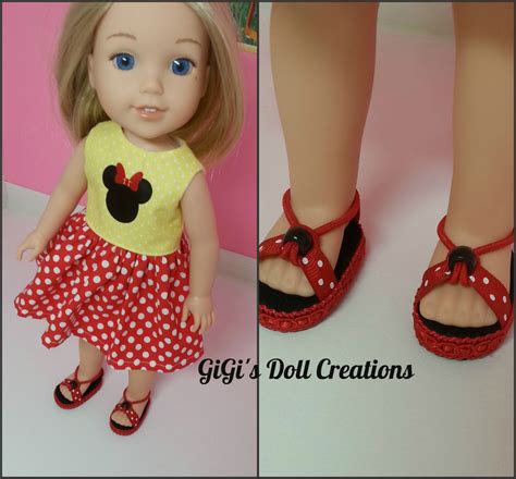 Red Doll Sandals Fits Wellie Wishers Dolls Wellie Wellie Wisher