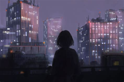 Aesthetic Anime City Desktop Wallpapers Wallpaper Cave