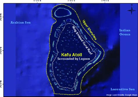 The Kafu Kaafu Atoll With Series Of Ring Shapes Coral Reef At The Edges Download Scientific