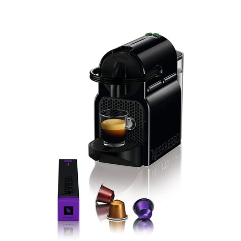 inissia black nespresso capsule machine by delonghi linen chest