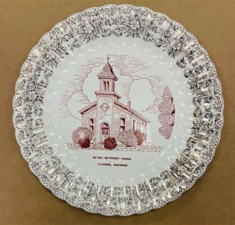 Vintage World Wide Art Studios Collectors Plate Bethel Church Elkhorn