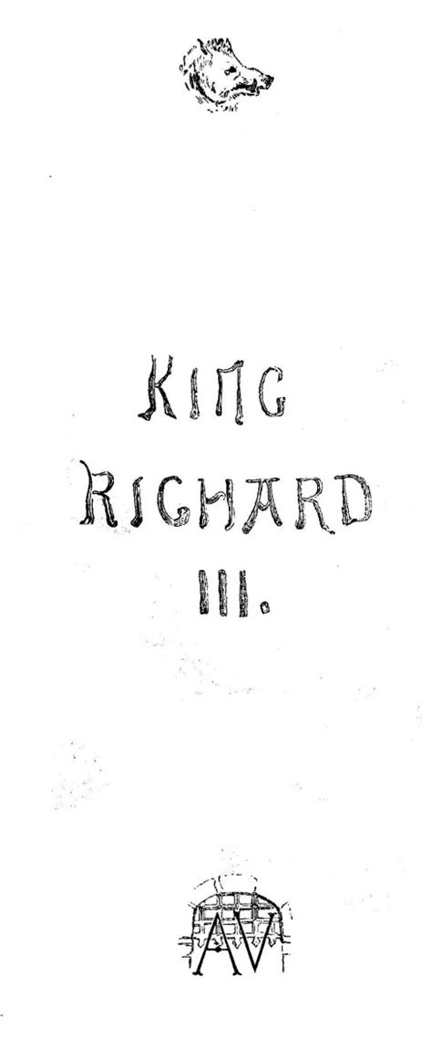 King Richard Iii Title Page Victorian Illustrated Shakespeare Archive