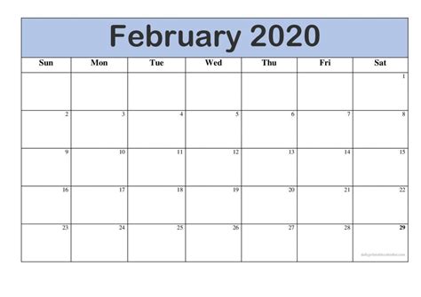 All of these calendars are printable, editable and downloadable as pdf and docx. Fillable Blank February Calendar 2020 Printable Editable ...