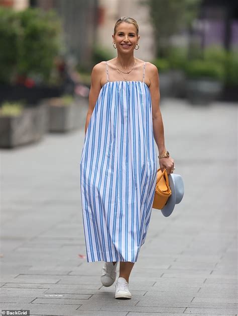 Vogue Williams Cuts A Stylish Figure In An Oversize Striped Summer Dress