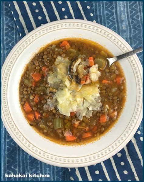 Kahakai Kitchen Inas Lentil Vegetable Soup Hearty And Healthy For