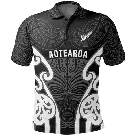 Aio Pride Maori Moko Polo Shirt Aotearoa Silver Fern Aio Pride Clothing Staples Polo Shirt