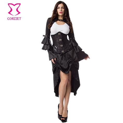 Black Hot Sexy Korsett For Women Steampunk Clothing Plus Size Victorian Corset Dress Gothic