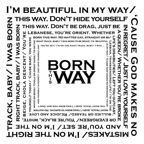 Free {Lady Gaga} Born This Way Lyrics Printable {resize for project