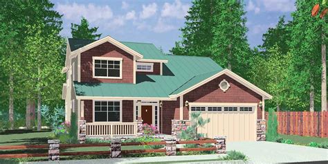 40 Ft Wide Narrow Lot House Plan W Master On The Main Floor
