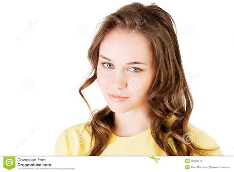 Portrait Of A Young Caucasian Teen Girl Stock Photo Image Of