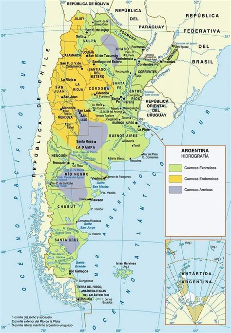 Mapa Hidrográfico Argentina Para Escolares Cucaluna