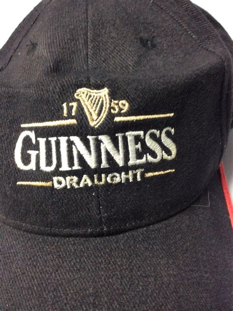 Guinness Draught Adjustable Hat Baseball Cap Black Be Gem