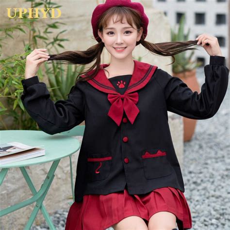 Uphyd Japanese Cosplay Uniform Autumn Winter School Girl Sailor Suits