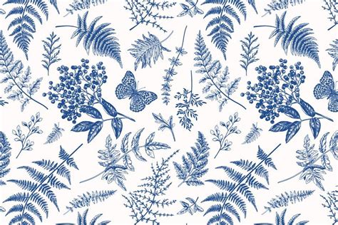 Floral Seamless Pattern Blue Sponsored Bluebutterflyformats