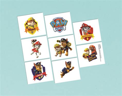 Paw Patrol Tattoo Favor Celebrating Party Hire And Party Supply Store