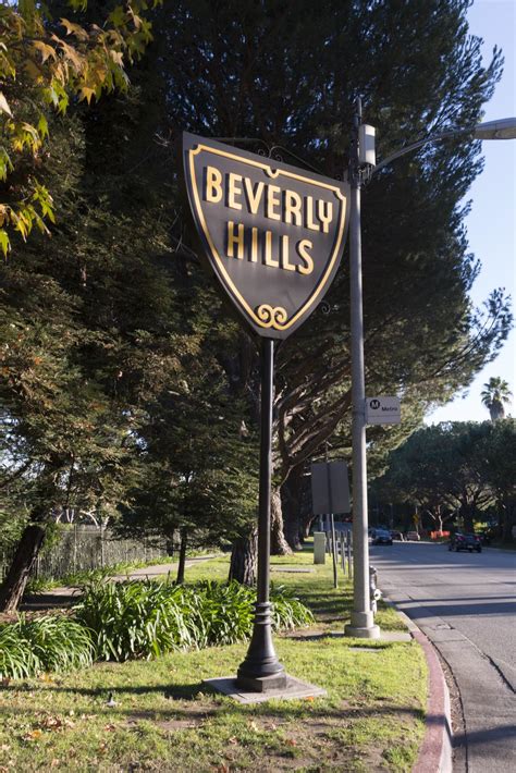 iconic sign for the town of beverly hills an affluent city in los angeles county california