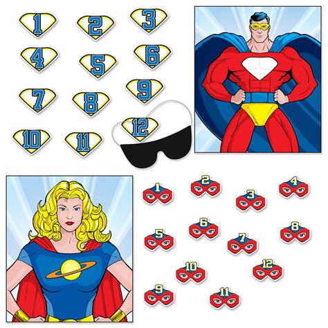 Have Fun With Your Guests With This Aweseome 2 In 1 Super Hero Party Games Double Sided Hero