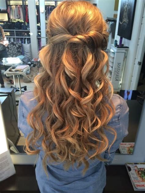 How you use hair extensions for your prom hairstyle is totally up to you, however, is the perfect way to ensure that your hair matches your dress in the most glamorous way half up half down hairstyles give off that effortless, boho chic vibe, while still staying formal enough for prom or graduation. Prom half up/ half down hair by graciela | Prom hairstyles ...
