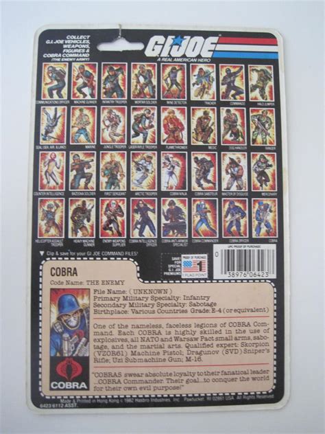 Glenda custom card back take2. 1982 Hasbro GI Joe Cobra Soldier Full File Card