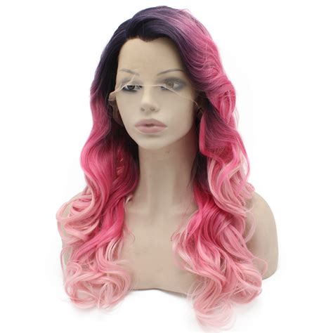 Long Pink Wig Ombre Pink Wig