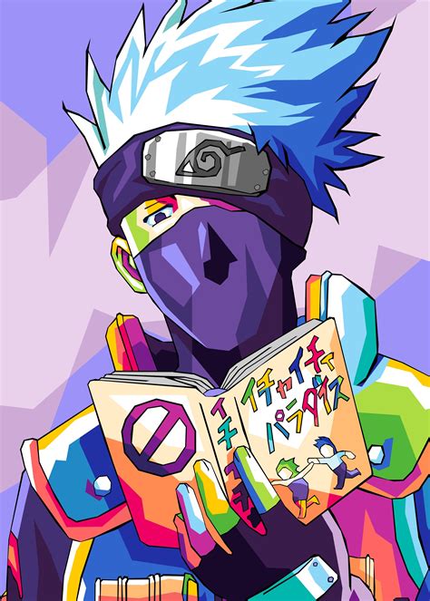 Colorful Kakashi Pop Art Poster