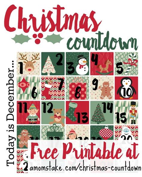 Printable Countdown To Christmas
